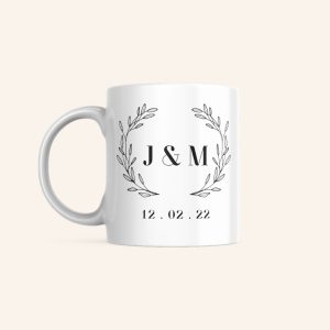 Taza "Iniciales Novios"