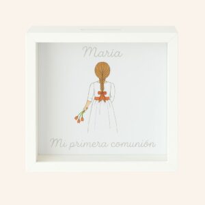 Hucha de comunión personalizada para niña con nombre María