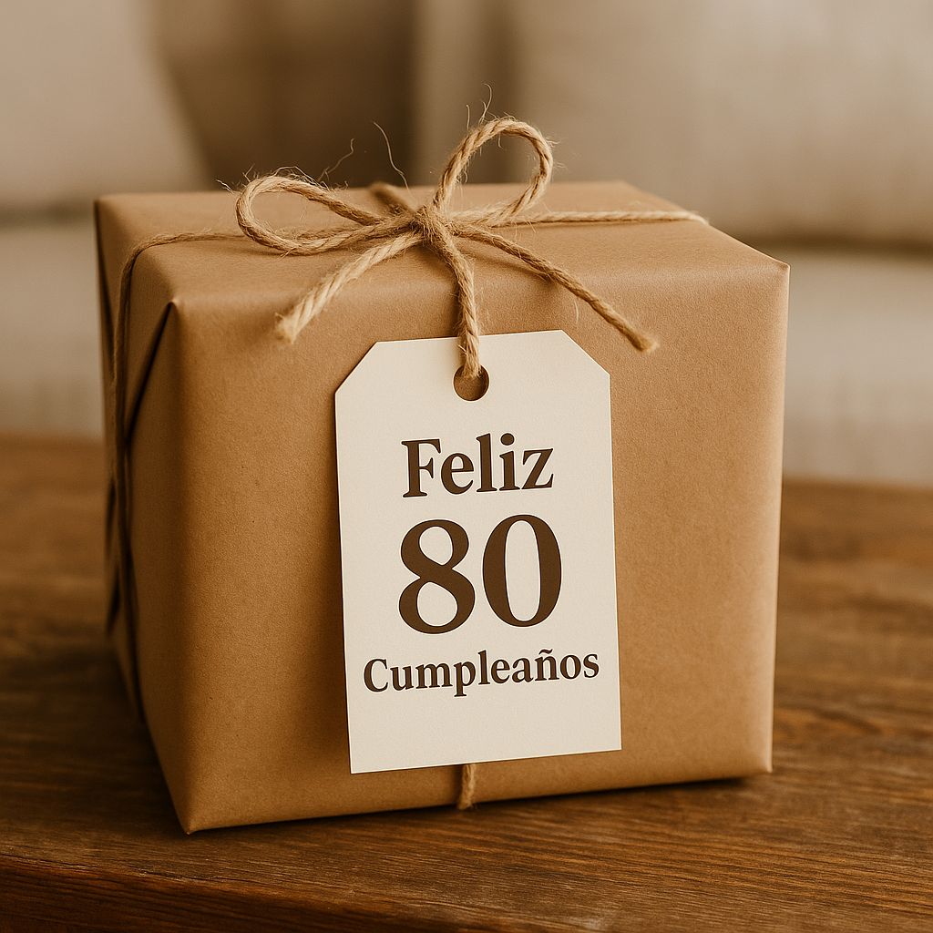 Caja de regalo para un 80 cumpleaños
