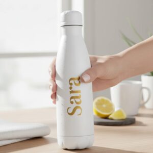 Botella de agua térmica personalizada con el nombre Sara