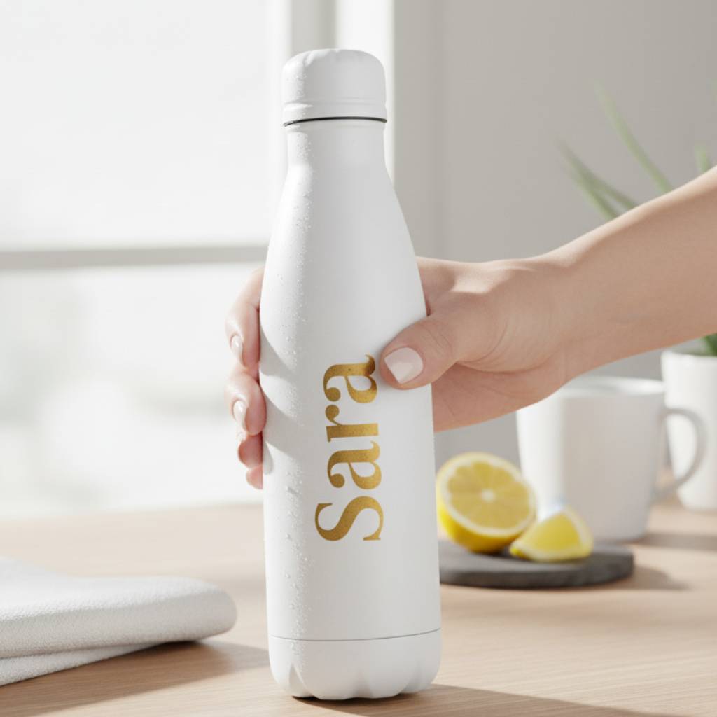 Botella de agua térmica personalizada con el nombre Sara